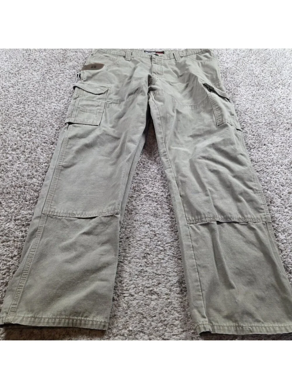 Wrangler Riggs Workwear Pants Mens 40x32 Beige Ripstop Carpenter Double Knee